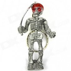 Creative Ninja Skull Rubber Keychain - Grey + Silver