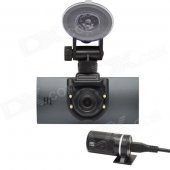 SL01 H.264 2.7" TFT CMOS Dual-Camera Wide Angle Car DVR w/ G-Sensor / 4-LED / HDMI - Black