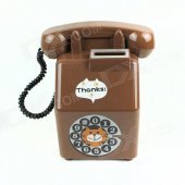 Retro Telephone Design ABS Coin Bank - Brown + White