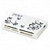 6-IN-1 Mini USB2.0 Card Reader - White + Black 6-IN-1 Mini USB2.0 Card Reader - White + Black