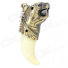 Jiahui A222 Stylish Tiger Teeth Refillable Windproof Jet Lighter - White + Bronze