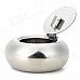 Drum Shaped Stainless Steel Ashtray w/ Cover - Silver Drum Shaped Stainless Steel Ashtray w/ Cover - Silver
