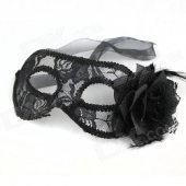 Mysterious Lace Mask for Party - Black