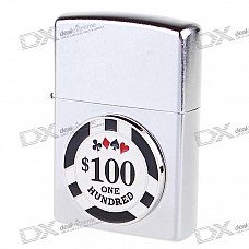 Genuine Zippo Copper Oil Lighter - Poker Chip (Silver)