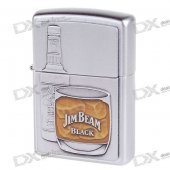 Genuine Zippo Copper Oil Lighter - Winebottle + Glass (Silver)