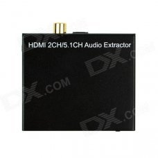 HDMI 2-CH / 5.1-CH Audio Digital Stereo Extractor Splitter w/ SPDIF Fiber / Coaxial 3.5mm Jack HDMI 2-CH / 5.1-CH Audio Digital Stereo Extractor Splitter w/ SPDIF Fiber / Coaxial 3.5mm Jack