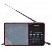 Tecsun D3 Digital Multi-Media Music Player Speaker w/ TF / FM Radio - Red + Silver Grey