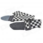 DEDO MA-53 Guitar Accessories Classical Plaid Guitar Strap - Black + White