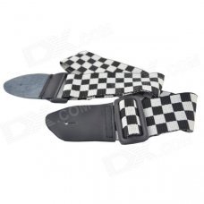 DEDO MA-53 Guitar Accessories Classical Plaid Guitar Strap - Black + White DEDO MA-53 Guitar Accessories Classical Plaid Guitar Strap - Black + White