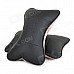 Comfortable PP Cotton Filler Super Fiber Surface Headrest Pillow for Car - Black + Khaki (2 PCS)