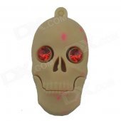 Skull Style USB 2.0 Flash Drive Disk - Khaki + Red (4GB)