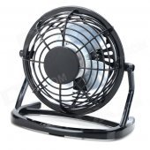 LZZ-111 360 Degree Rotate Mini 4-Blade 1-Mode USB2.0 Fan - Black + White (DC 5V / 110cm)