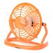 LZZ-111 360 Degree Rotate Mini 4-Blade 1-Mode USB2.0 Fan - Orange + White (DC 5V / 110cm)