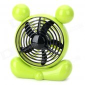 LZZ-01 Mini 5-Blade 2-Mode USB2.0 Fan - Green + Black (DC 5V / 120cm)
