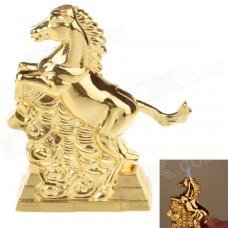 Creative Horse Style Blue Flame Butane Gas Lighter - Golden