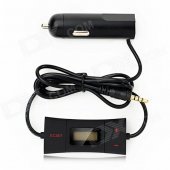 0.8" Screen 2-CH HiFi Automatic Search FM Transmitter - Black
