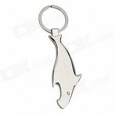 Shark Style Zinc Alloy Bottle Opener Keychain - Silver