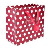 White Dot Pattern Paper Gift Bag - Red