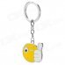 ZB-11 Thumb Up Gesture Stainless Steel Keyring - White + Yellow + Silver