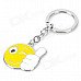 ZB-11 Thumb Up Gesture Stainless Steel Keyring - White + Yellow + Silver