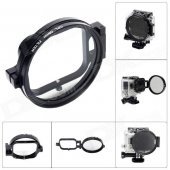 Fat Cat 58mm CPL Circular Polarizer Lens Filter for GoPro Hero 3 Housing w/ Flip Converter - Black
