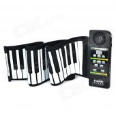 Convenient Flexible 61 Touch Key Piano w/ Speaker - Black + White (4 x AA)