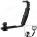 L-Type Dual-Hot-Shoe Handheld Stand Bracket w/ Mount Adapter for DV / Digital Camera / GoPro Hero 4/3/2 L-Type Dual-Hot-Shoe Handheld Stand Bracket w/ Mount Adapter for DV / Digital Camera / GoPro Hero 4/3/2