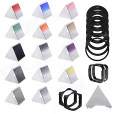 Resin Graduated Neutral Density ND Color Filter Kit + Ring Adapter + Cleaning Cloth Set - (26 PCS) Resin Graduated Neutral Density ND Color Filter Kit + Ring Adapter + Cleaning Cloth Set - (26 PCS)