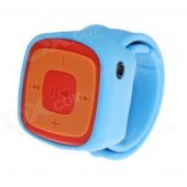 Fashionable Sports Watch Style MP3 Player w/ TF Slot - Light Blue + Orange