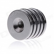 DSC-0531 Strong Round Hole NdFeB Magnet - Silver (5 PCS / 25 x 3mm)