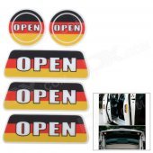 03 Germany Flag Pattern Reflective Car Door / Trunk Sticker - White + Black + Multicolored (6 PCS)