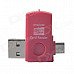 2-in-1 USB 2.0 / Micro USB OTG TF Card Reader for OTG Smartphones and PCs - Deep Pink 2-in-1 USB 2.0 / Micro USB OTG TF Card Reader for OTG Smartphones and PCs - Deep Pink