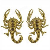 3D Cool ABS Scorpion Style Car Decorative Stickers - Gold (Pair)