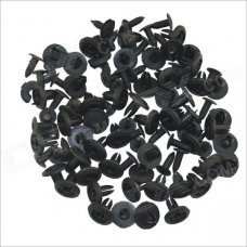 Car Fender Push in Type Plastic Rivets Fastener - Black (100 PCS)