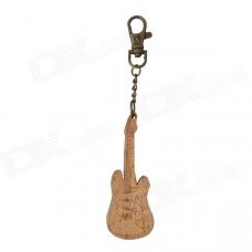DEDO MG-56 Music Electric Guitar Keychain - Wood + Copper