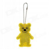 Salzmann 40020 Cute Bear Style Reflective Acrylic Keychain - Silver + Yellow