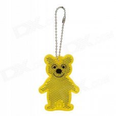 Salzmann 40020 Cute Bear Style Reflective Acrylic Keychain - Silver + Yellow