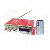 Kinrener HY502 160W 2-CH Hi-Fi Amplifier MP3 Player w/ FM / SD / USB for Car / Motorcycle - Red