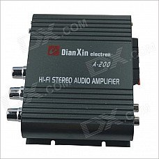 A-200 Hi-Fi Stereo Audio Amplifier w/ FM / SD / USB for Car / Motorcycle - Black A-200 Hi-Fi Stereo Audio Amplifier w/ FM / SD / USB for Car / Motorcycle - Black