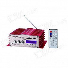 Kinrener 200W Hi-Fi Amplifier MP3 Player w/ SD, USB, AUX, FM for Car / Motorcycle / Home - Red Kinrener 200W Hi-Fi Amplifier MP3 Player w/ SD, USB, AUX, FM for Car / Motorcycle / Home - Red