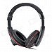 DANYIN DT-2208 3.5mm Wired Headband Headphone - Black + Red