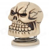 Cool Skull Style 5W Portable Speaker w/ 3.5mm Jack - Off-White + Black