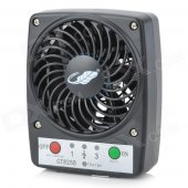 GT825B Portable 5V 1A USB 2.0 Powered 7-Blade 3-Mode Mini Fan - Black (1 x 18650)