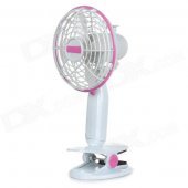 R5575B USB 2.0 Powered 4-Blade Cooling Fan - White + Dark Pink