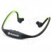 Rechargeable Sports Music Bluetooth V3.0 Headset w/ Microphone - Black + Green Rechargeable Sports Music Bluetooth V3.0 Headset w/ Microphone - Black + Green