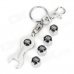 INFORMYI YFY-012 Gas Valve Caps w/ Wrench Keychain - Silver + Black INFORMYI YFY-012 Gas Valve Caps w/ Wrench Keychain - Silver + Black