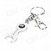 INFORMYI YFY-012 Gas Valve Caps w/ Wrench Keychain - Silver + Black INFORMYI YFY-012 Gas Valve Caps w/ Wrench Keychain - Silver + Black