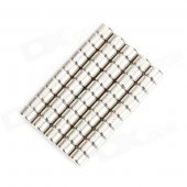 4 x 3mm DIY Cylinder NdFeB Magnetics - Silver (50 PCS)