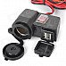 DIY Cigarette Lighter Socket Adapter w/ Dual Universal USB Charging Connector for Motorcycle - Black DIY Cigarette Lighter Socket Adapter w/ Dual Universal USB Charging Connector for Motorcycle - Black