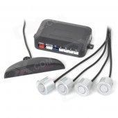 D04 0.6" LED 4-Sensor Car Parking Assistant Radar System - Silver + Black (DC 9~15V)